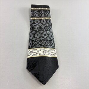 Postscripts Black / White / Gray Men's Tie 4' x 59" Vintage